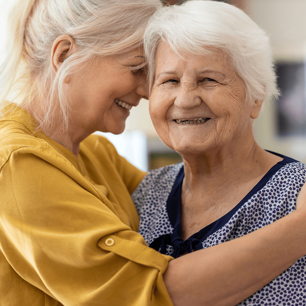 Woman spending time with her elderly mother