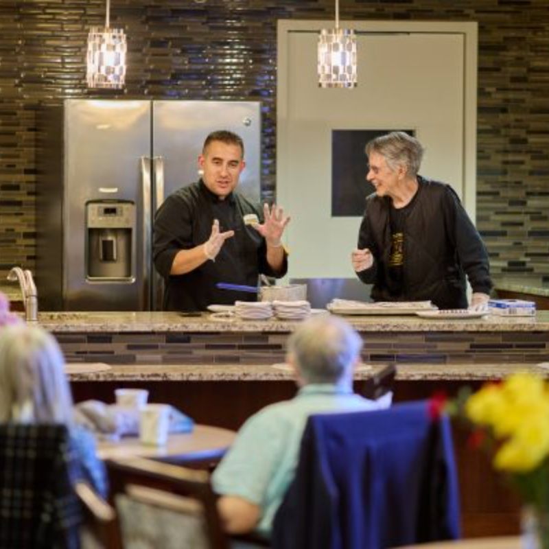 Someren Glen Senior Living Community in Centennial, CO - resident with chef