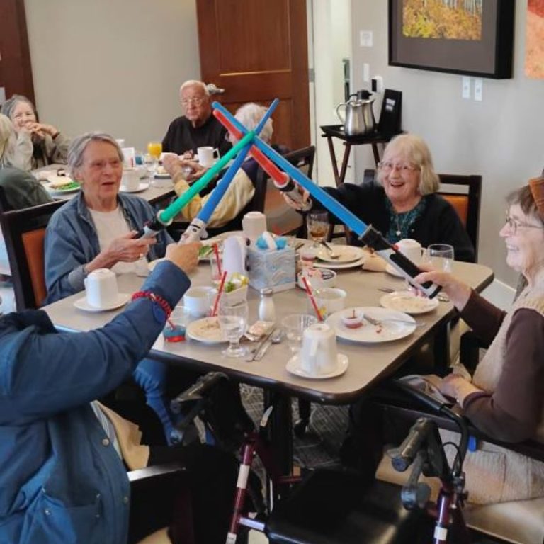 Sunny Vista Senior Living Community signature programs in Colorado Springs, CO - sunny vista residents 4th be with you square